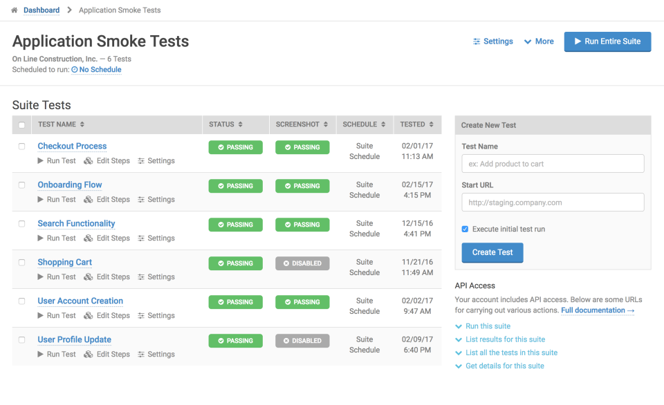 screenshot of Ghost Inspector